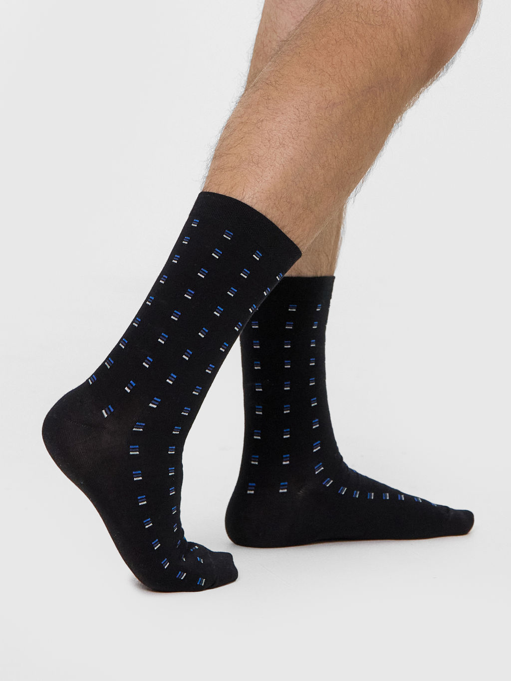 Цена за 5 пар! Носки мужские черные с мелким рисунком - Mark formelle фото 2