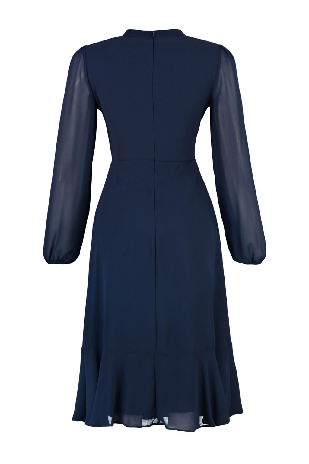 Indigo A Kesim Dik Yakal? Midi Astarl? Sifon Dokuma K?sl?k Elbise TWOAW20EL1313