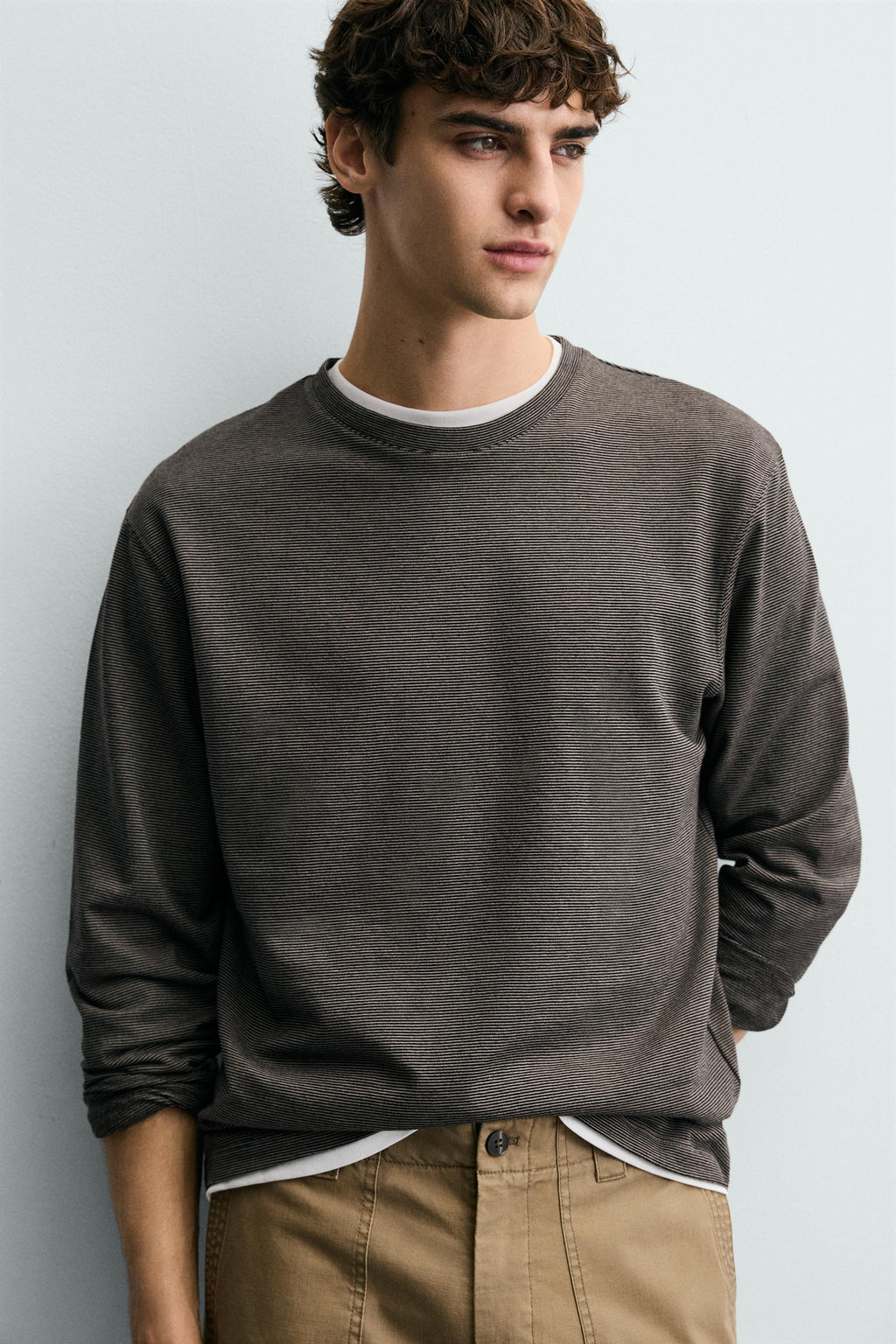 STRIPED LONG SLEEVE T-SHIRT - Zara фото 6