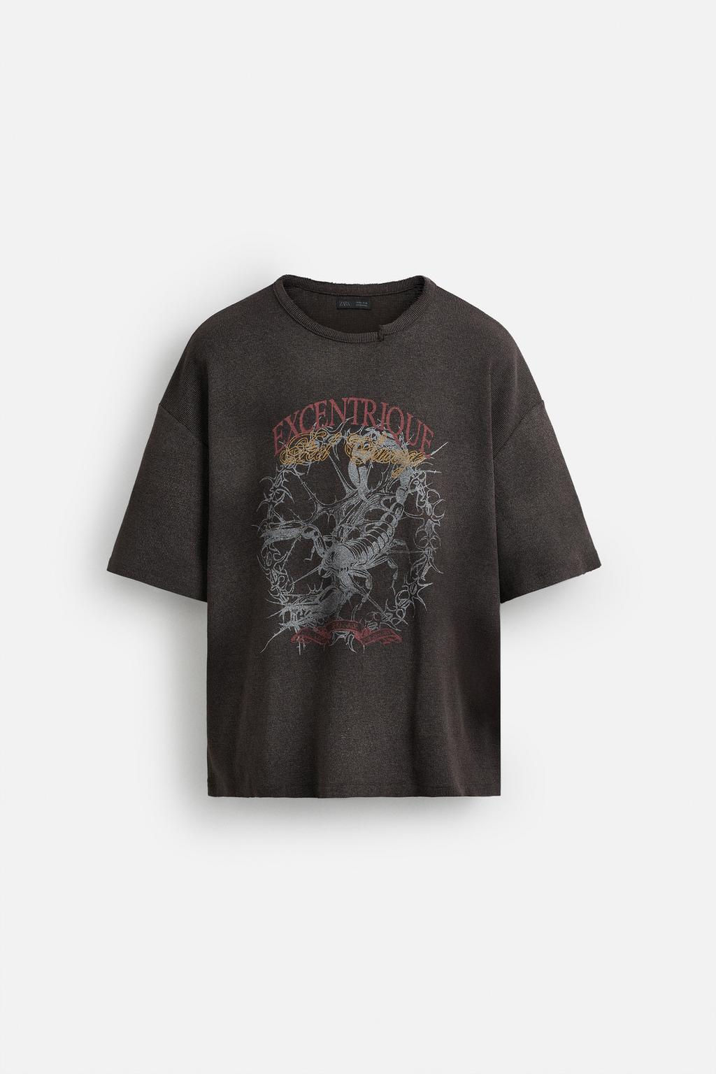 SPRAY PRINT KNIT T-SHIRT - Zara фото 7