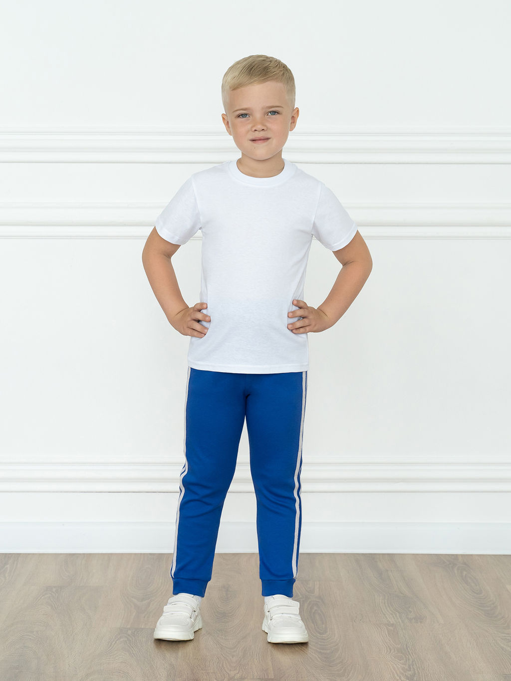 Штанишки детские васильковые с лампасами