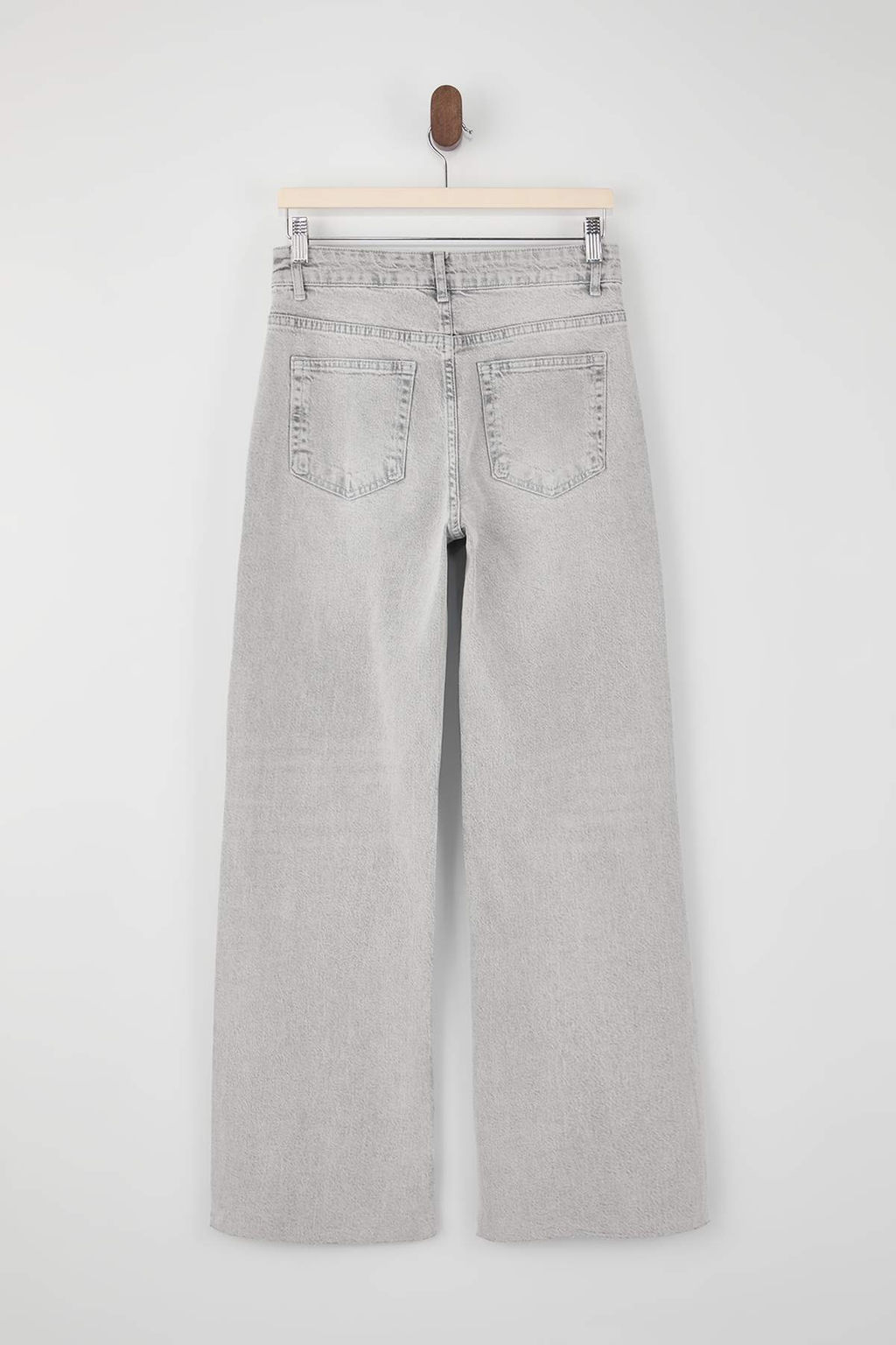 Gri Yuksek Bel Az Esnek Wide Leg Uzun Boy Jeans TWOSS26JE00119 - Trendyolmilla фото 2