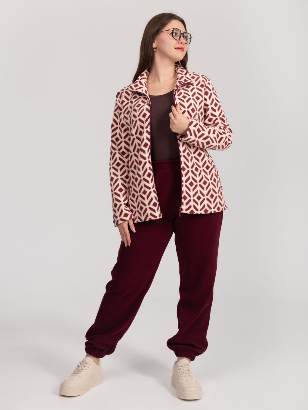 Костюм женский флисовый с брюками "ЭРИКА" БОРДО