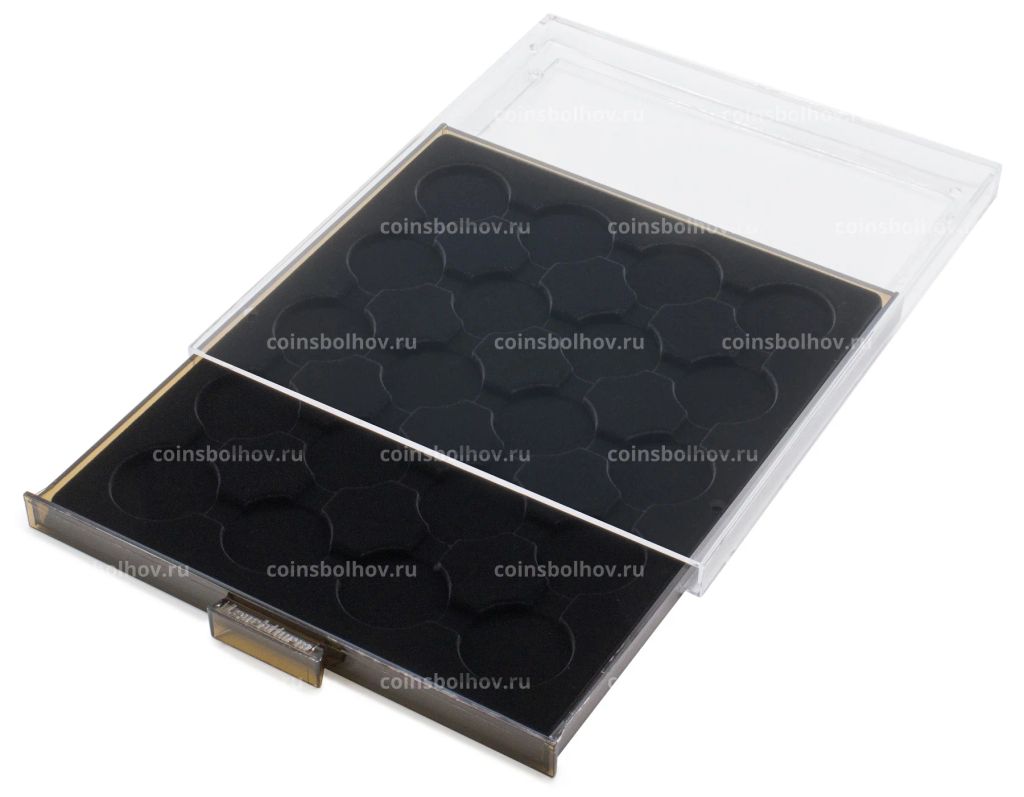 Кассета на 20 ячеек для хранения и презентации монет в капсулах диаметром до 36 мм MB черный LEUCHTTURM 359442