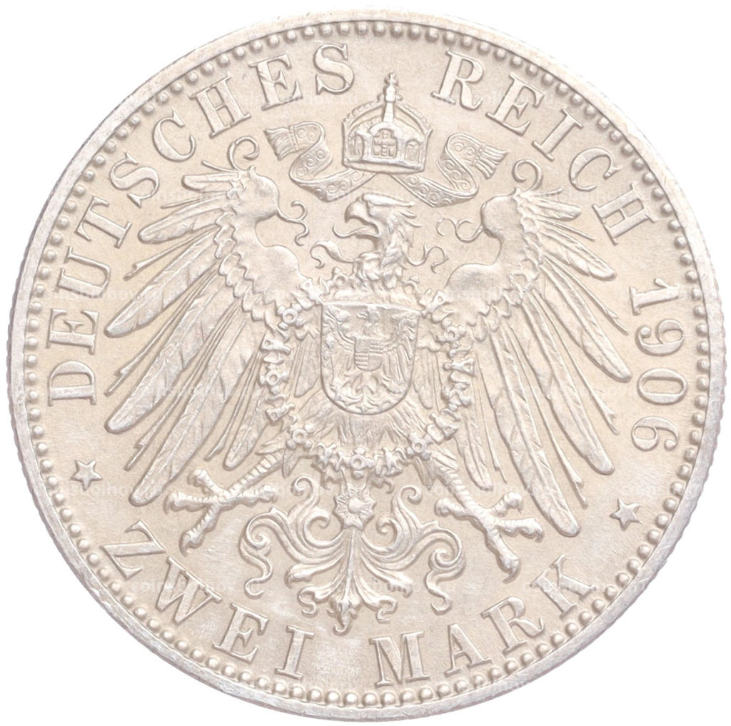 2 марки 1906 года Германия (Баден) 50 лет свадьбе Фридриха I и Луизы Прусской