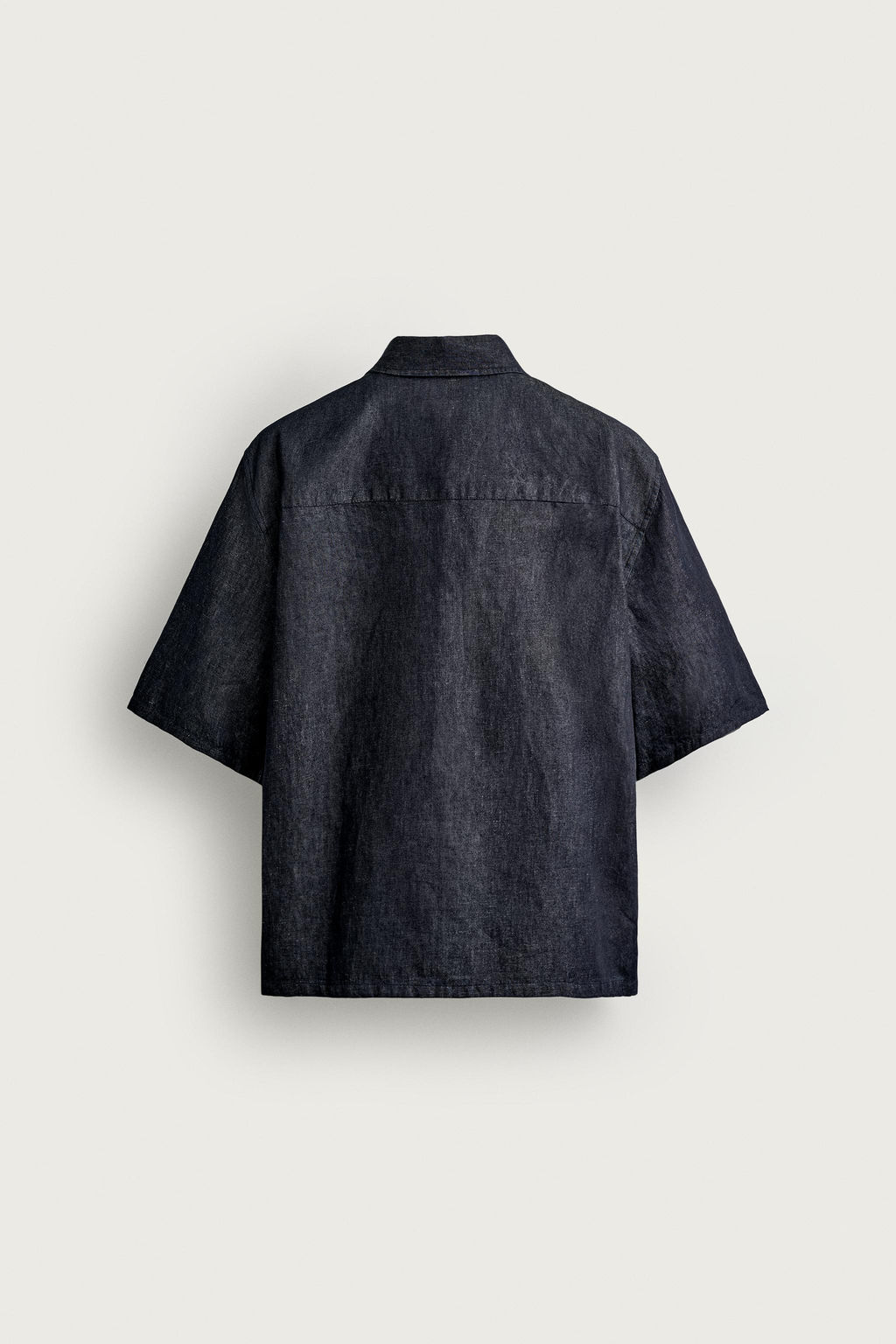 CAMISA DENIM BOXY FIT ALGOD?N - LINO / ?ndigo - Zara фото 7