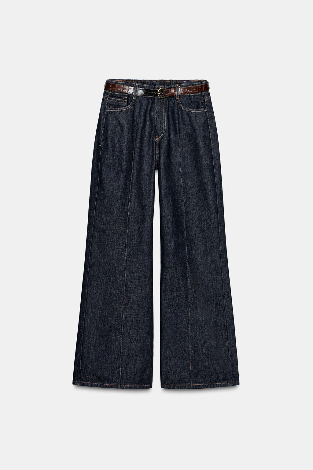 Z1975 HIGH-WAIST WIDE-LEG BELTED JEANS - Zara фото 2