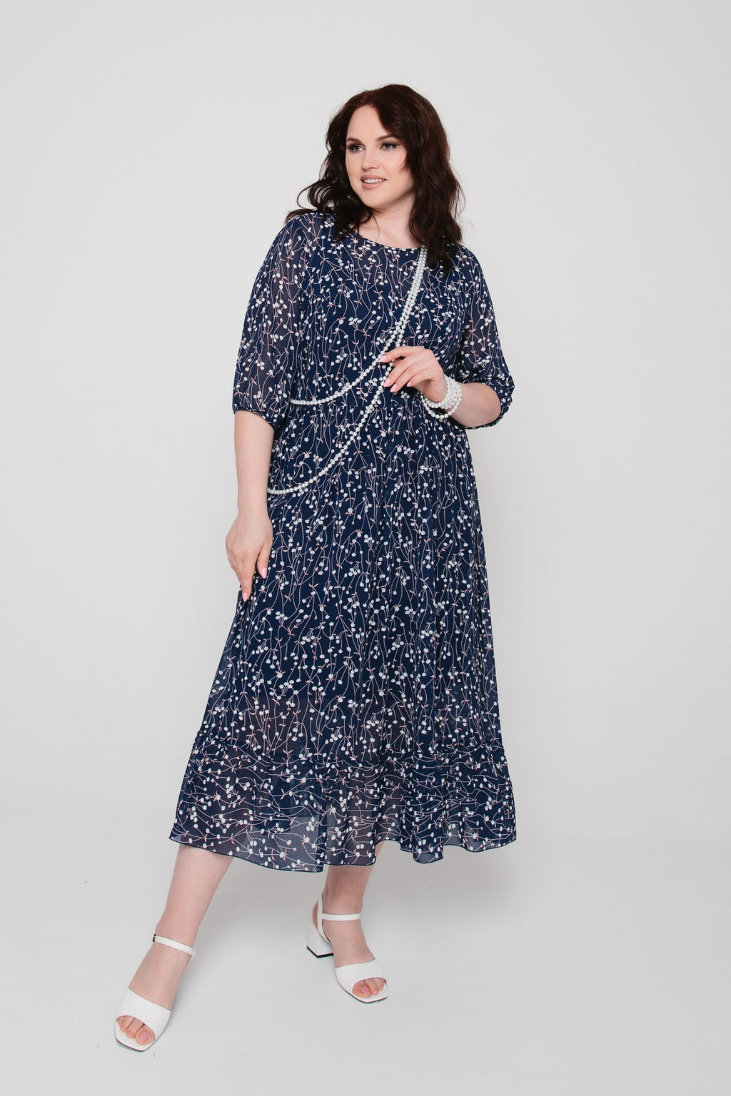 Шифон+трикотаж Платье