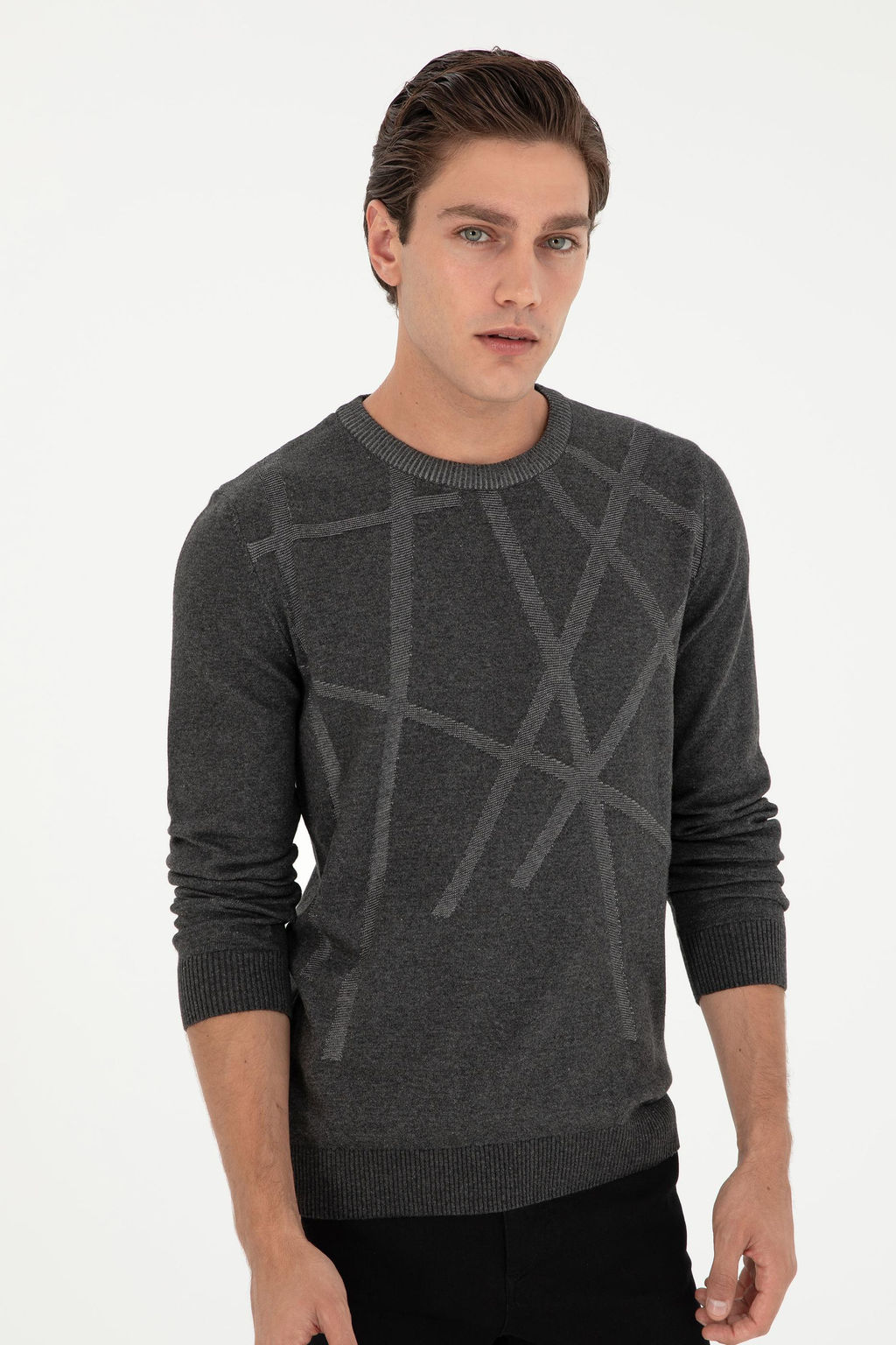 Мужской свитер антрацитового меланжа - U.s. polo assn фото 3