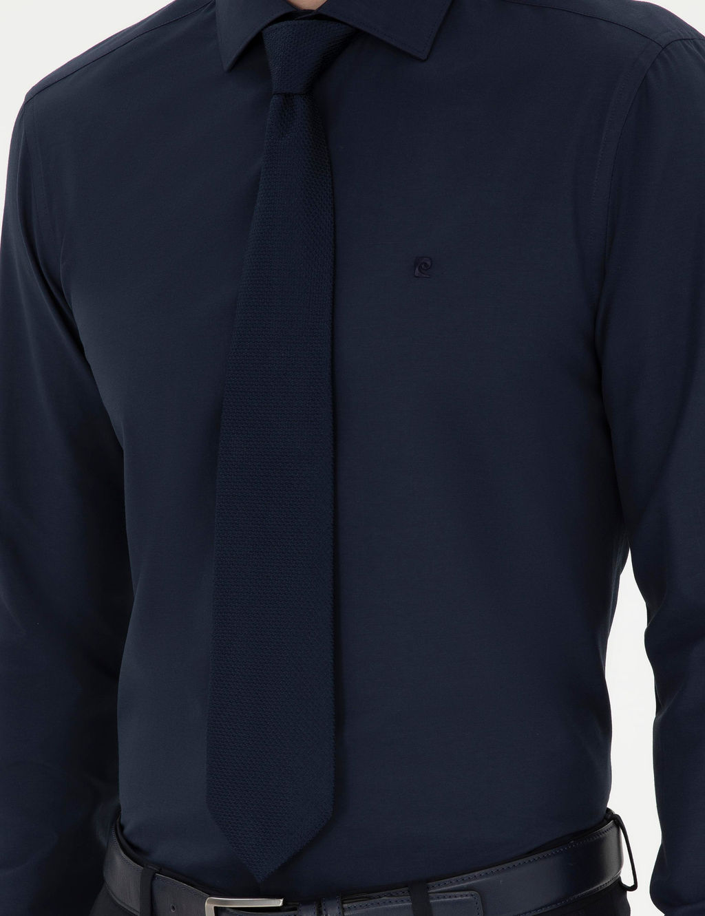 Lacivert Slim Fit Uzun Kollu Basic G_mlek