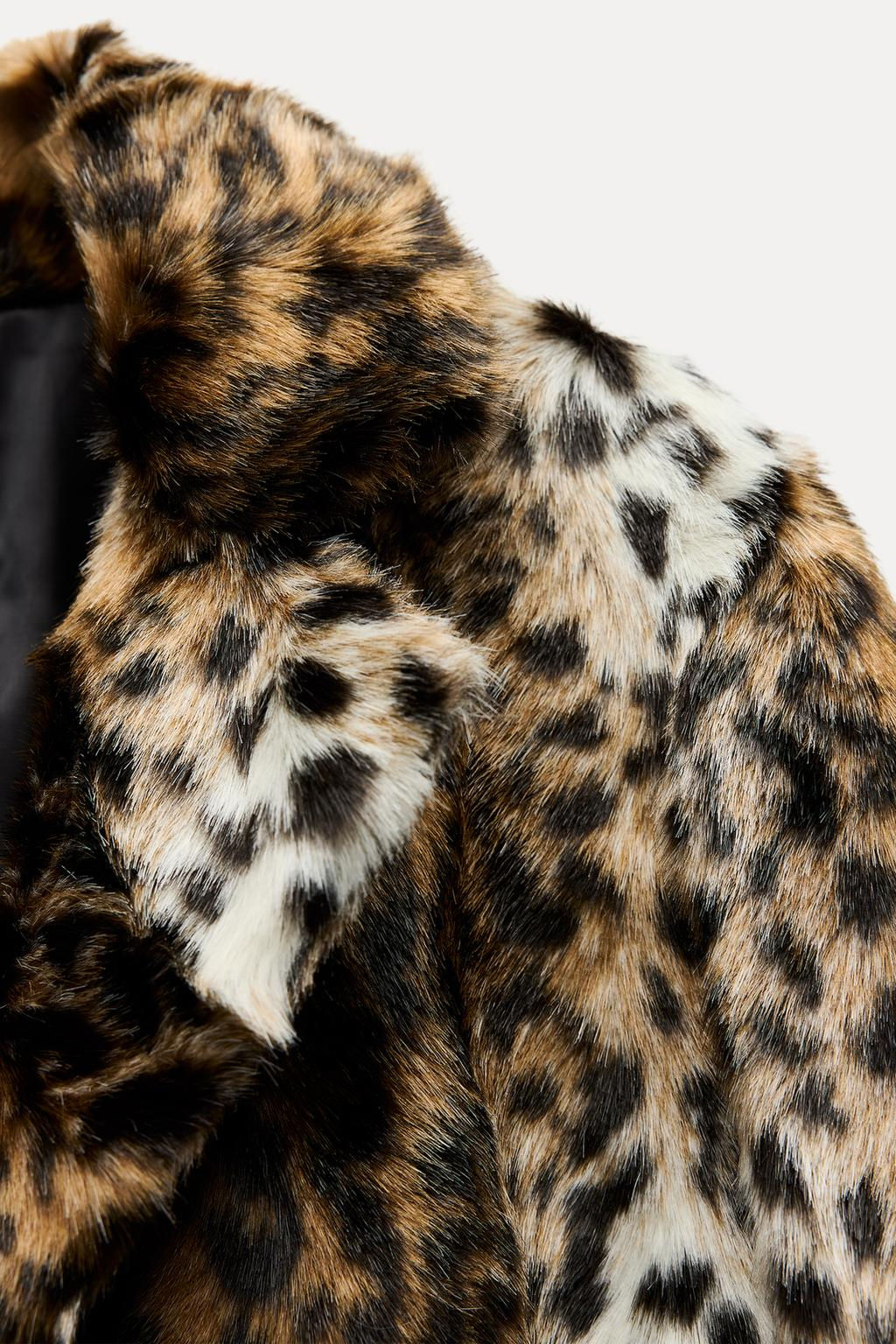 ANIMAL PRINT FAUX FUR COAT ZW COLLECTION - Zara фото 11