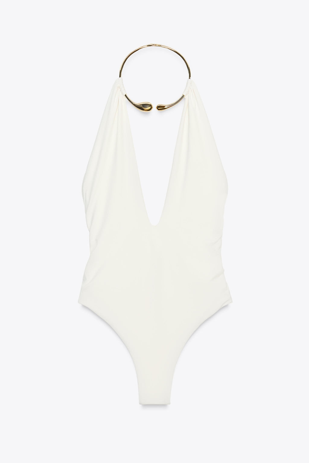 HALTER SWIMSUIT WITH METAL COLLAR - Zara фото 5