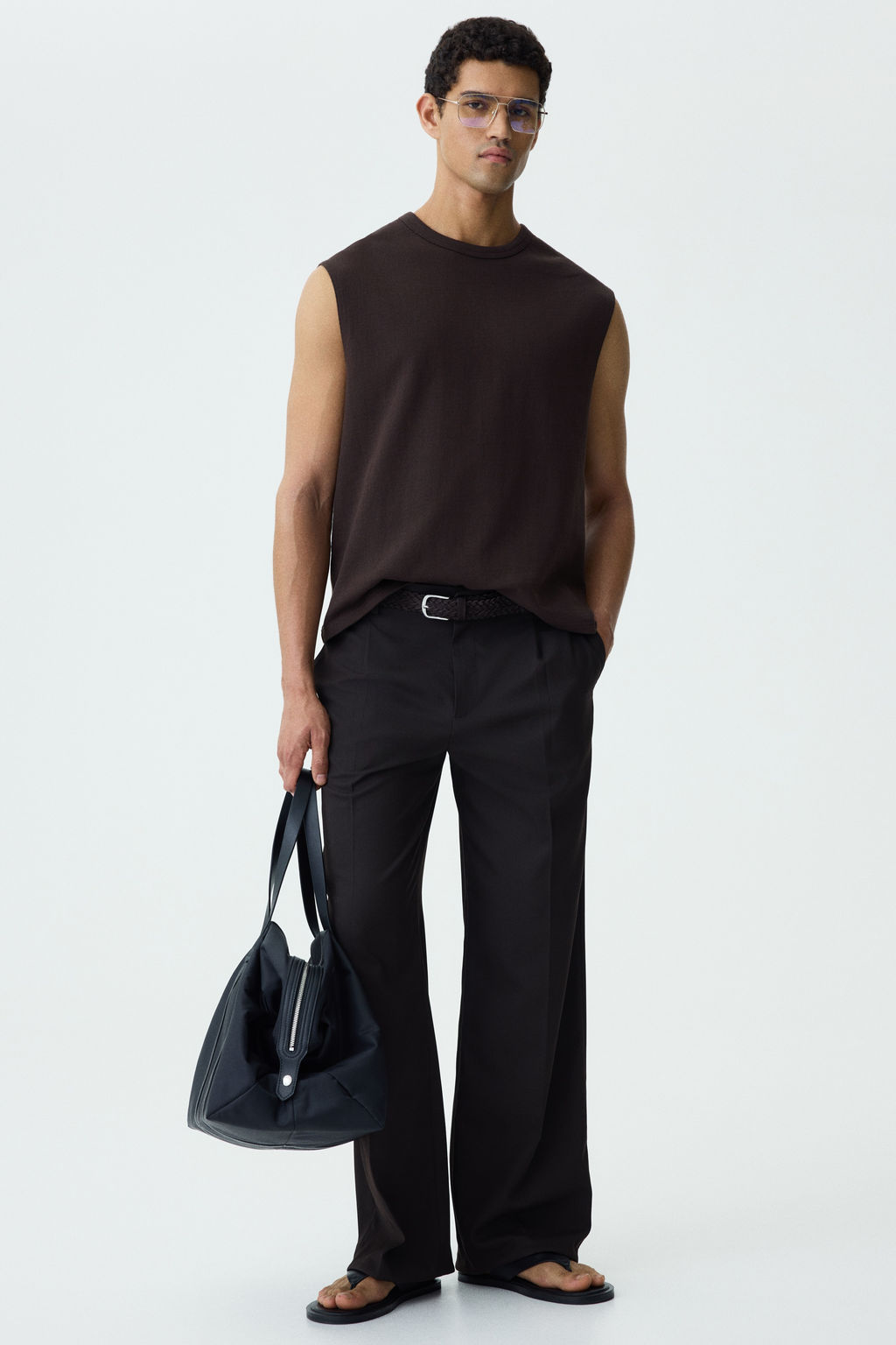 Camiseta sin mangas en punto Relaxed Fit - H&m фото 8