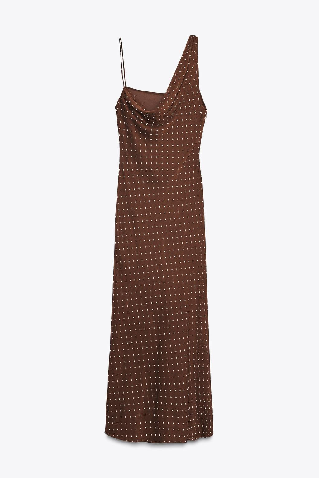 DRAPED NECK POLKA DOT DRESS - Zara фото 4