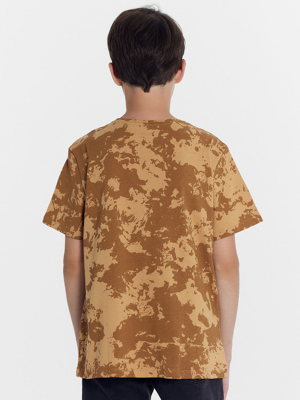 Футболка для мальчиков бежевая с дизайнерским принтом - Mark formelle фото 3