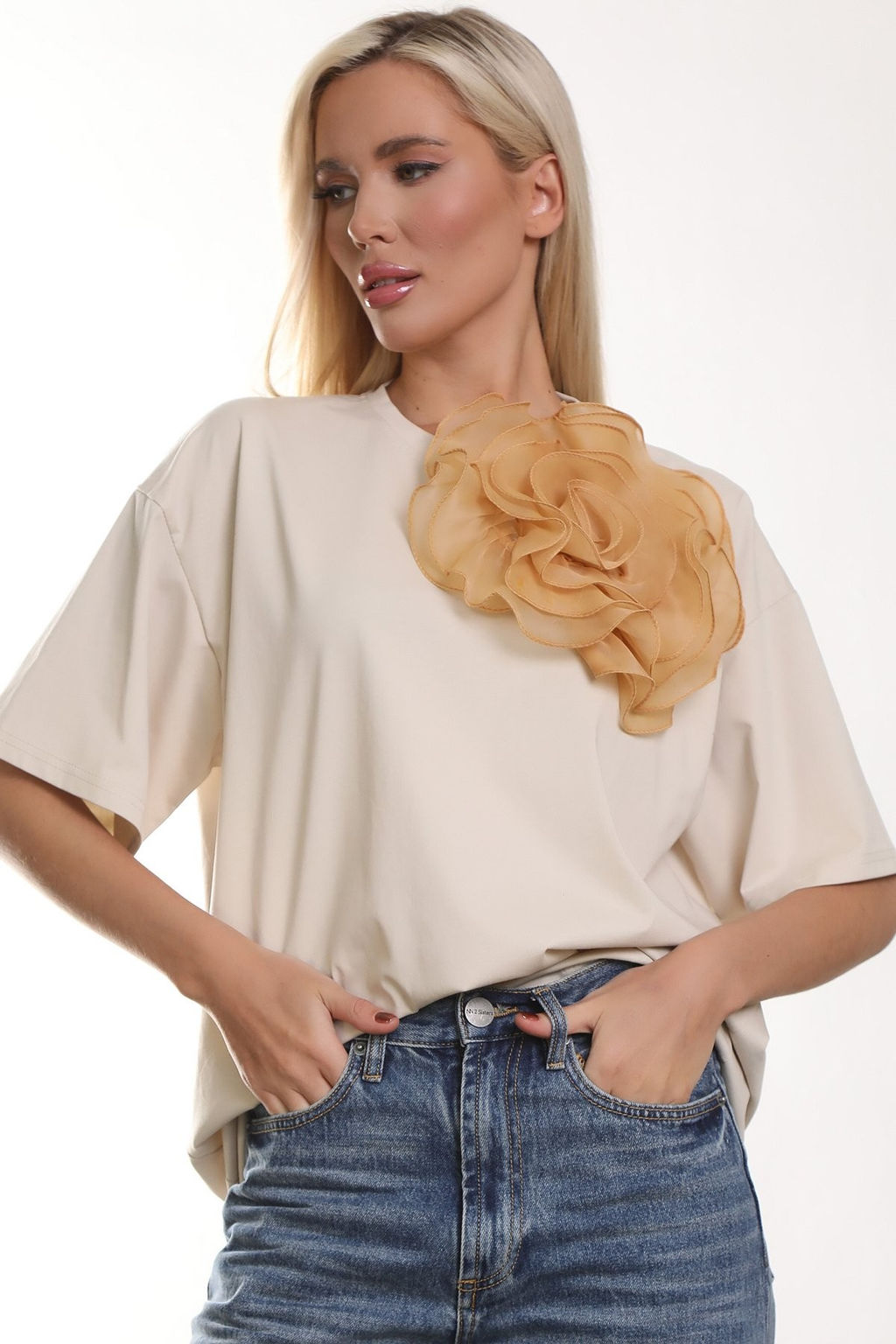 Футболка П-2227/9 Цвет:бежевый - Леди агата фото 7