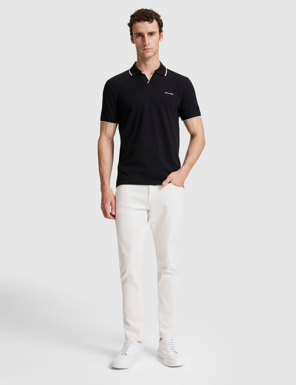 Siyah Slim Fit %100 Pamuk Apa_ Yaka Ti__rt