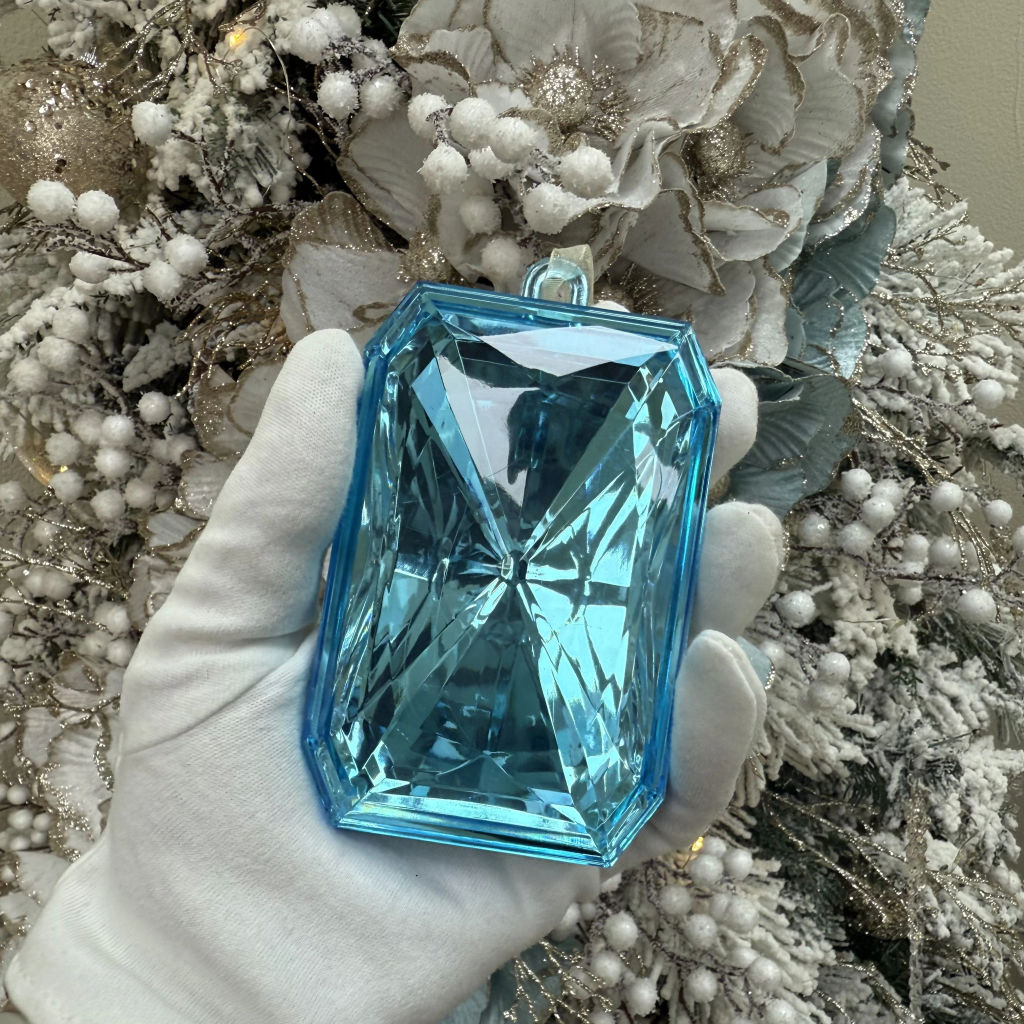 Цена за 2шт. Ёлочное украшение "DIAMOND - Shine" 6,8*3,8*11,4 см, Голубой