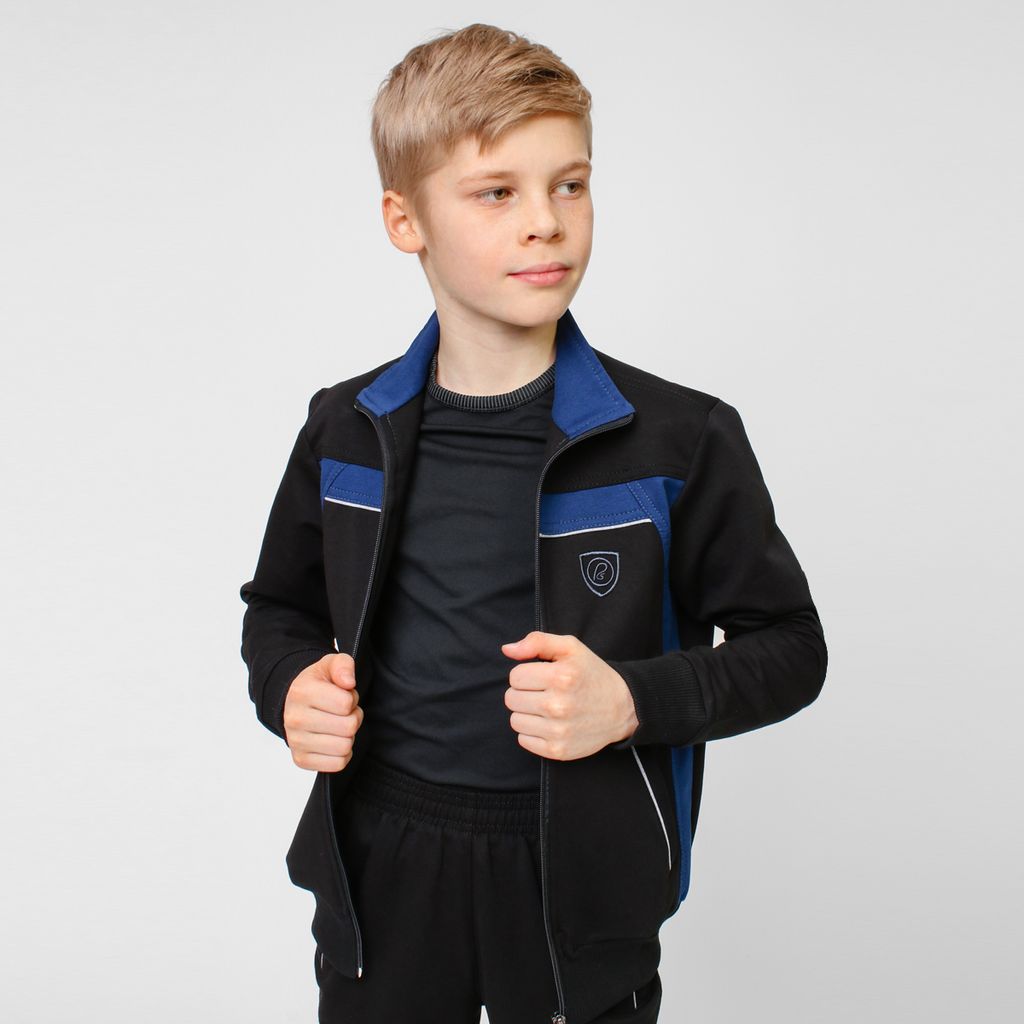 RODOS Спортивный костюм для мальчика весна/лето М-187д Чёрный/Джинс