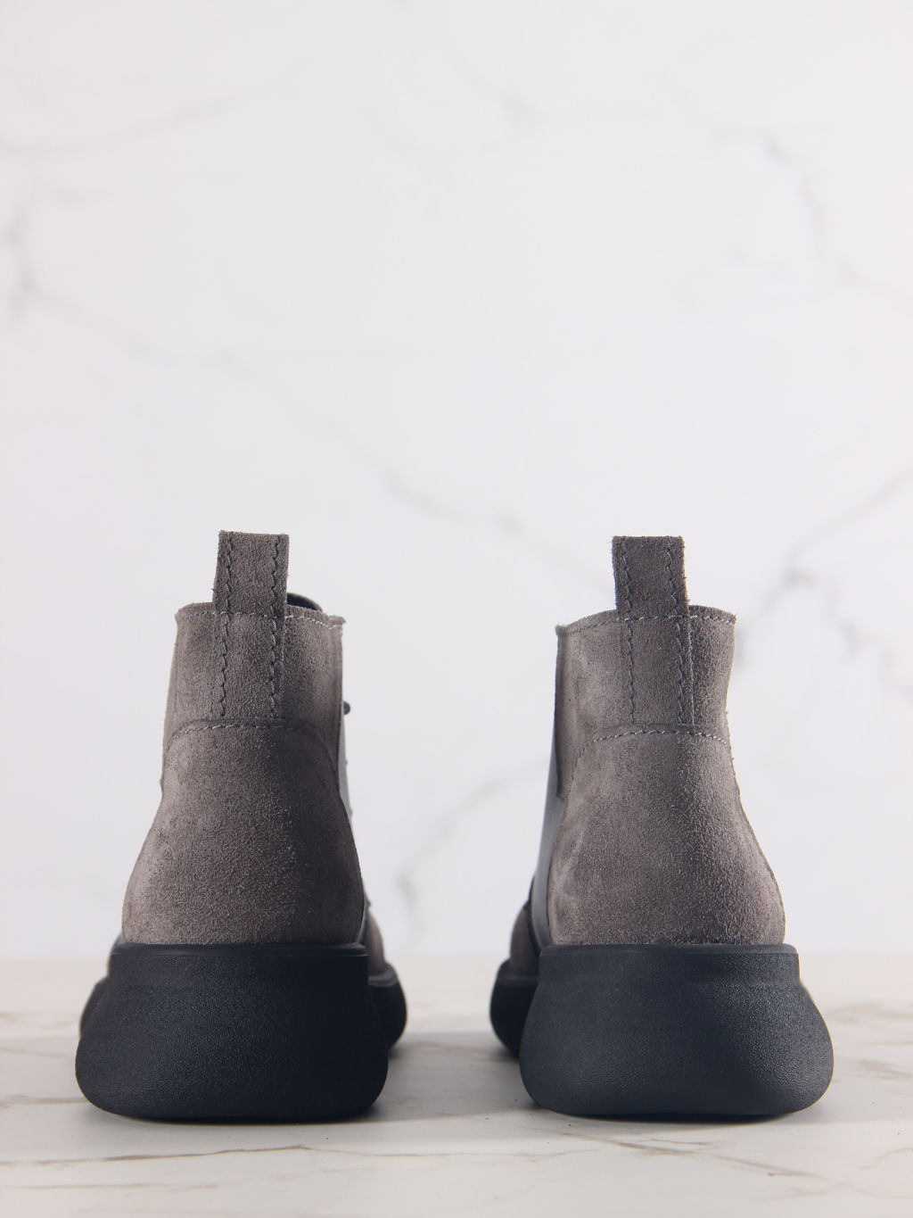 Ботинки EDART 305.927 bl. Вакса черная+серый замок замша/байка - Ed'art фото 7