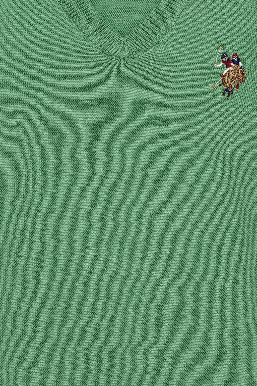 Вязаный свитер Mint V-образным вырезом для мальчиков Basic - U.s. polo assn фото 3