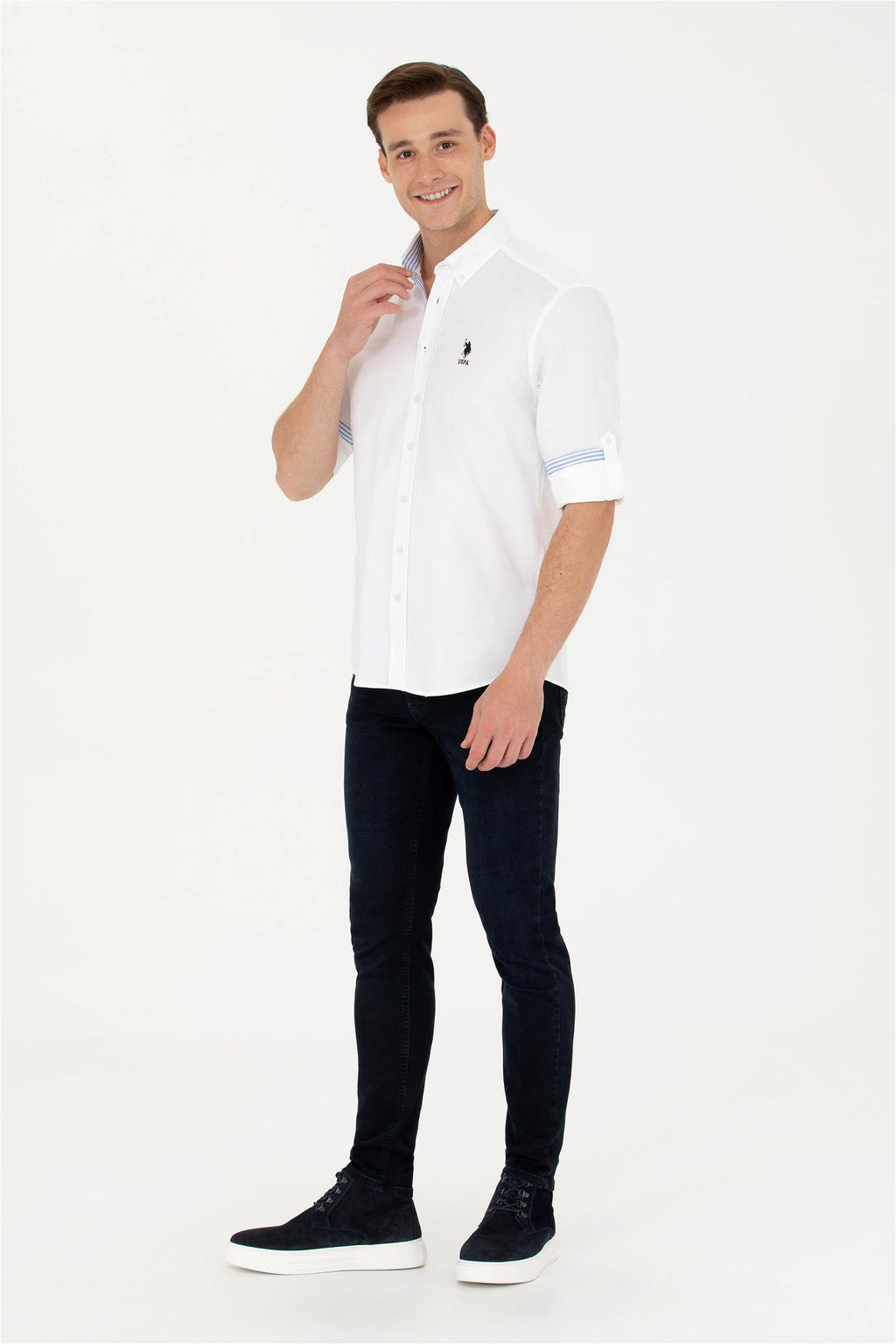 U. S. Polo Assn Мужская белая рубашка с длинным рукавом - U.s. polo assn фото 11