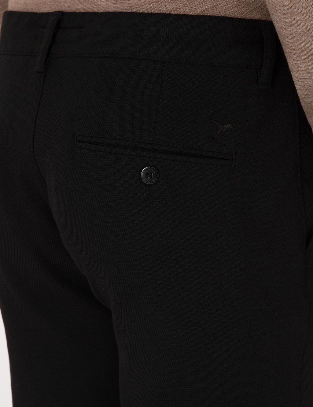 Siyah Slim Fit Beli Ba_c_kl_ Kanvas Pantolon