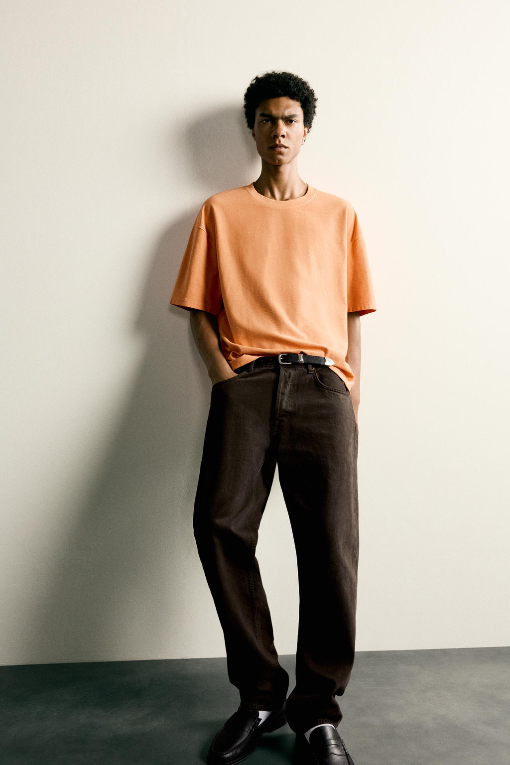 CAMISETA RELAXED FIT COSTURA / Naranja - Zara фото 5