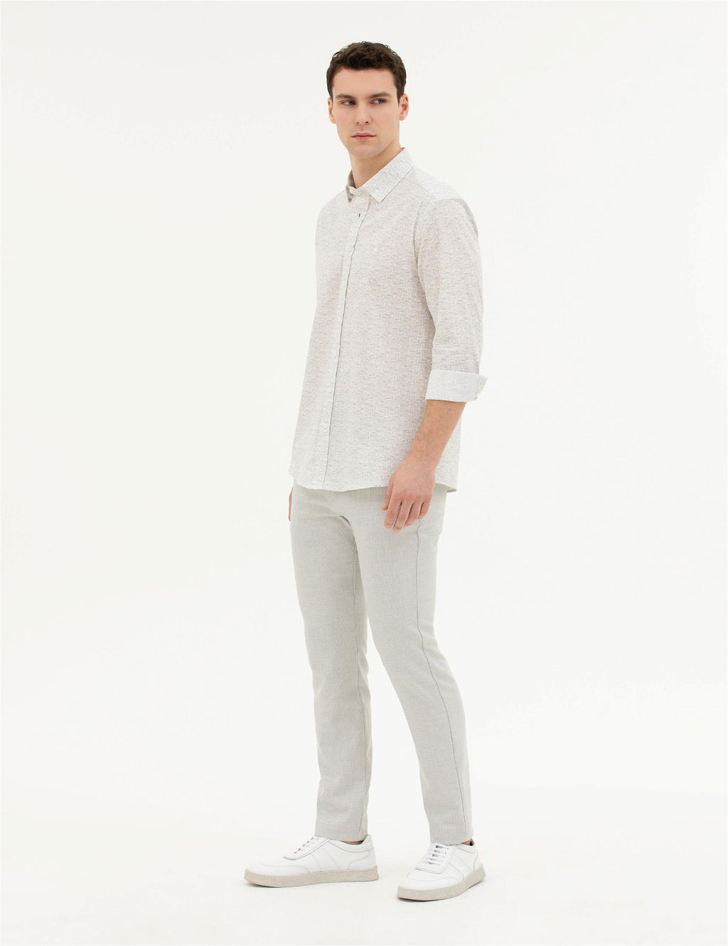 Gri Slim Fit Kanvas Pantolon - Pierre cardin фото 3
