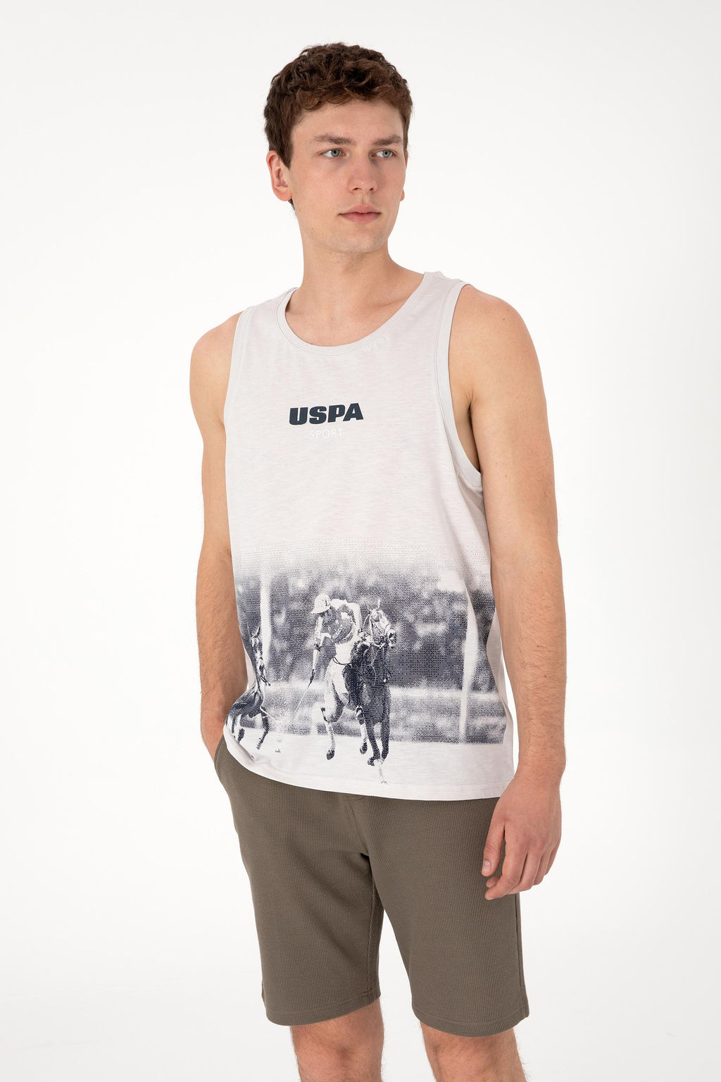 Erkek Regular Fit Bisiklet Yaka A__k Gri Ti__rt Sepette S_rpriz _ndirim - U.s. polo assn фото 3