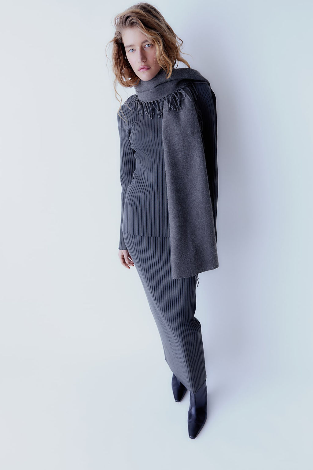 Falda en punto de canale de mezcla de seda - H&m фото 3