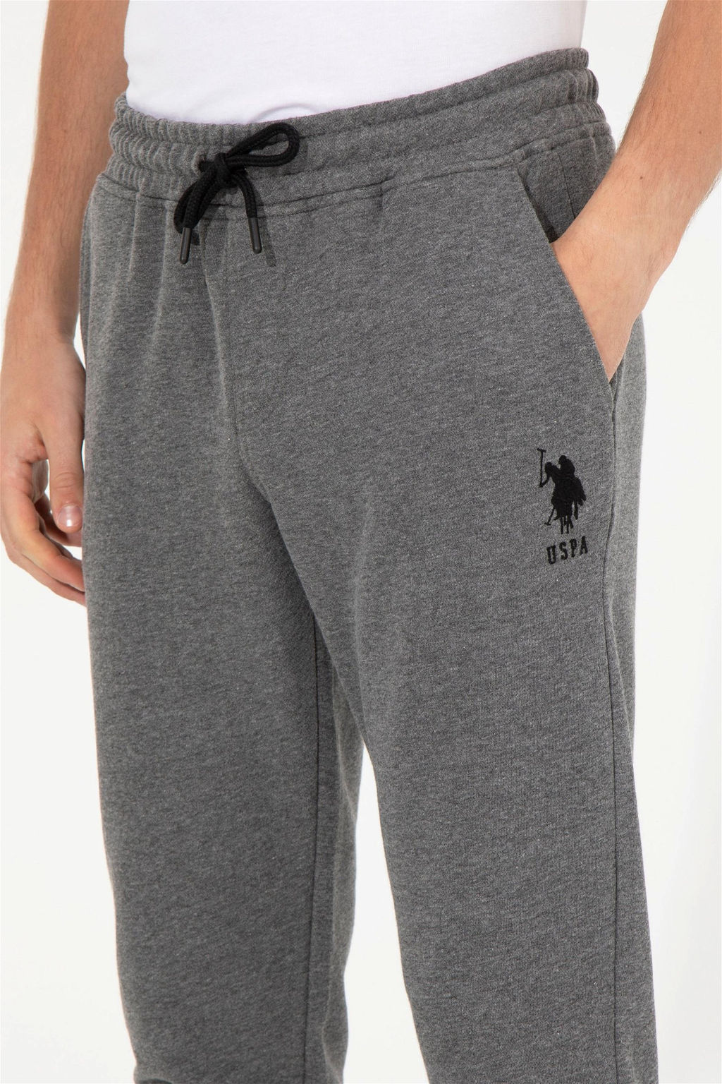 U. S. Polo Assn / Мужские трикотажные брюки цвета антрацит меланж - U.s. polo assn фото 12