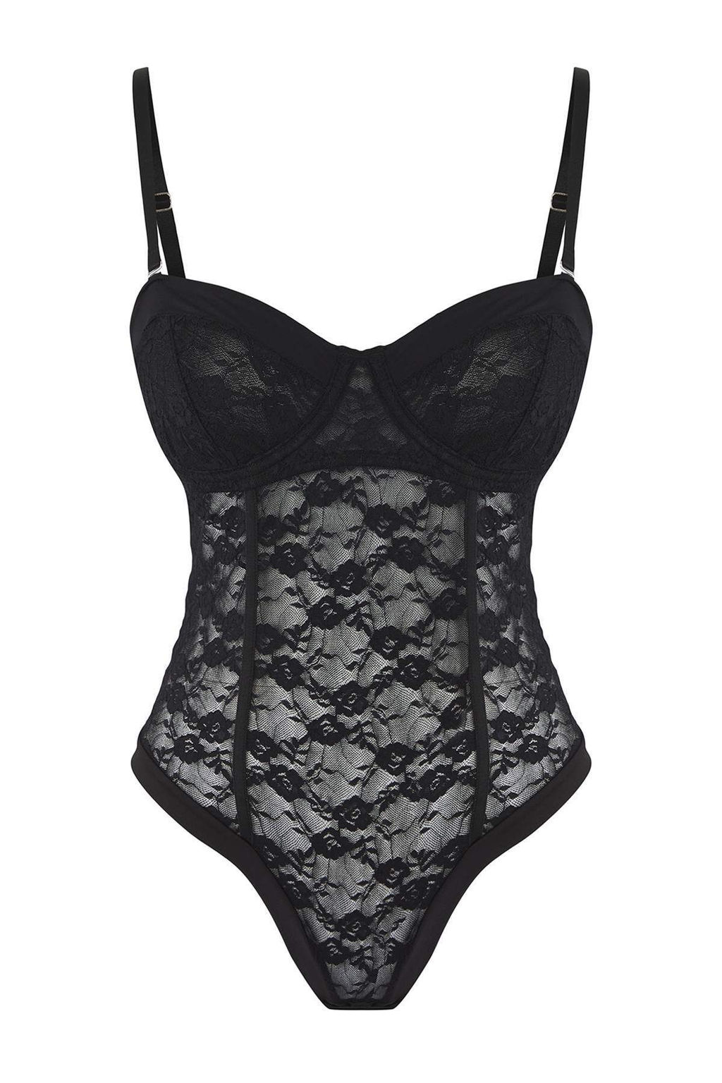 Siyah Dantel Fitted Duz Body THMAW26BD00002 - Trendyolmilla фото 5
