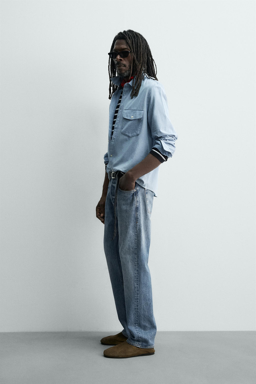 JEANS STRAIGHT FIT AARON LEVINE X ZARA / Azul medio  фото 4