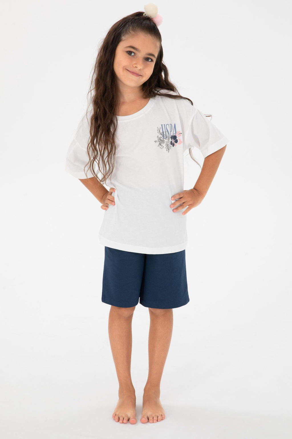 K_z _ocuk Pembe _ortlu Pijama Tak_m_ Sepette S_rpriz _ndirim - U.s. polo assn фото 7