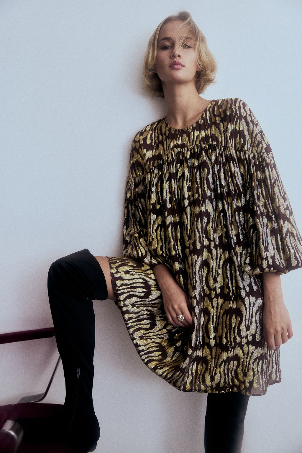 Vestido oversize en tejido jacquard - H&m фото 6