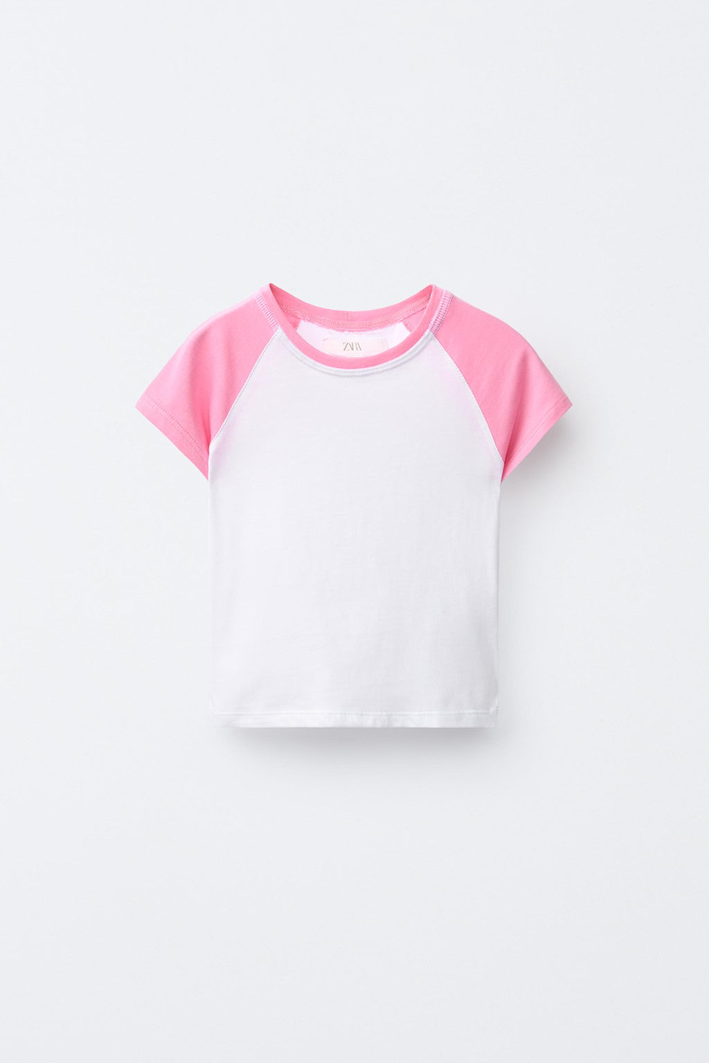 CAMISETA MANGA RANGL?N / Rosa / Blanco - Zara фото 2