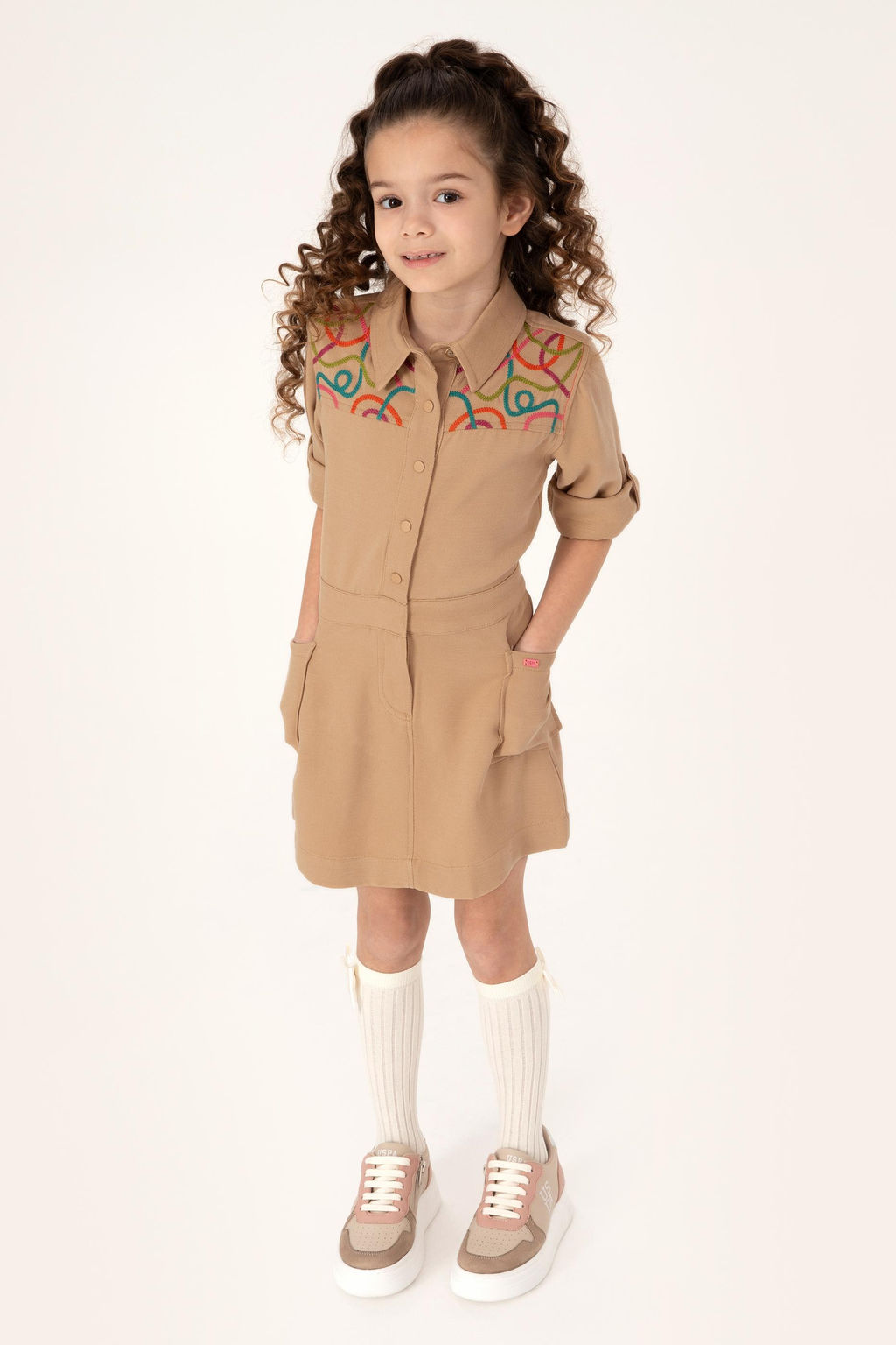 Платье из песочной ткани для девочки - U.s. polo assn фото 6