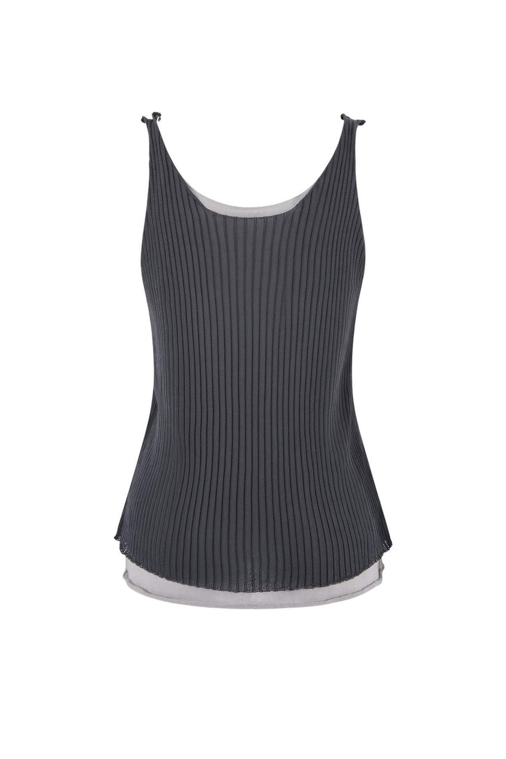 Antrasit Havuz Yaka Renk Bloklu Ince Triko Ince Bluz TWOSS26BZ00297 - Trendyolmilla фото 5