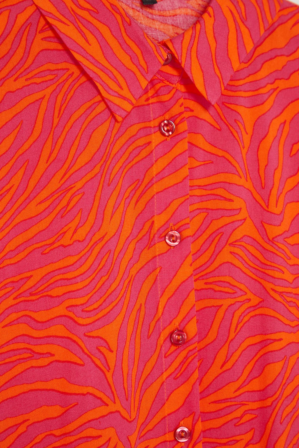 TRENDYOLMILLA Cicek Desenli Dokuma Plaj Gomlegi TBESS24GO00027  фото 8