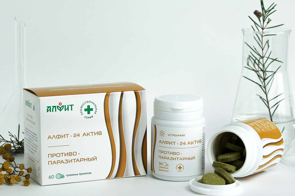 Алфит-актив 24 (противопаразитарный) БАД в брикетах Алфит 5802