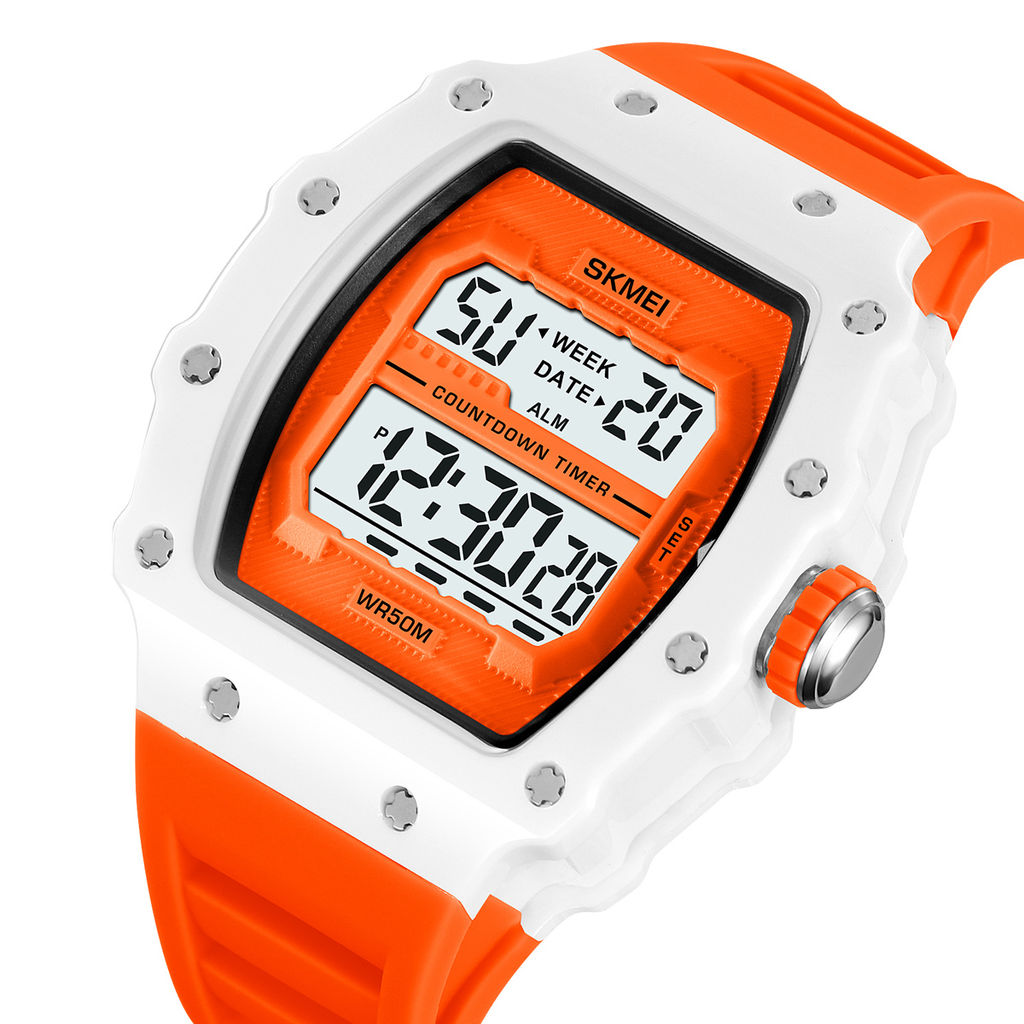 Часы наручные Skmei мужские электронные спортивные 2296white-orange