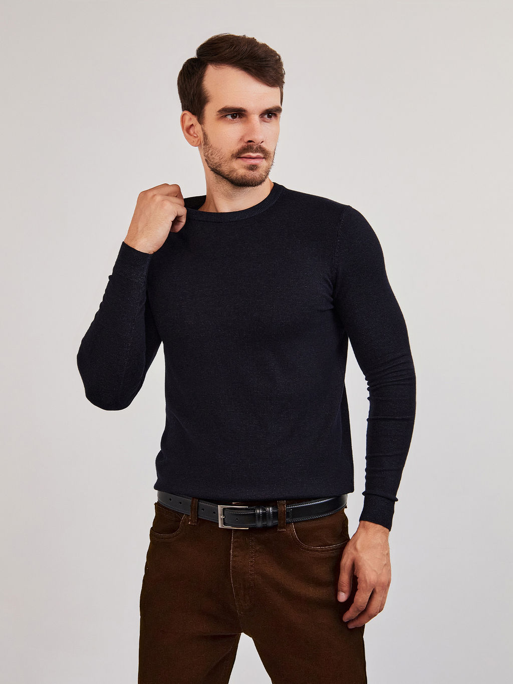 Джемпер мужской GREG G121-KM синий/графит  фото 6