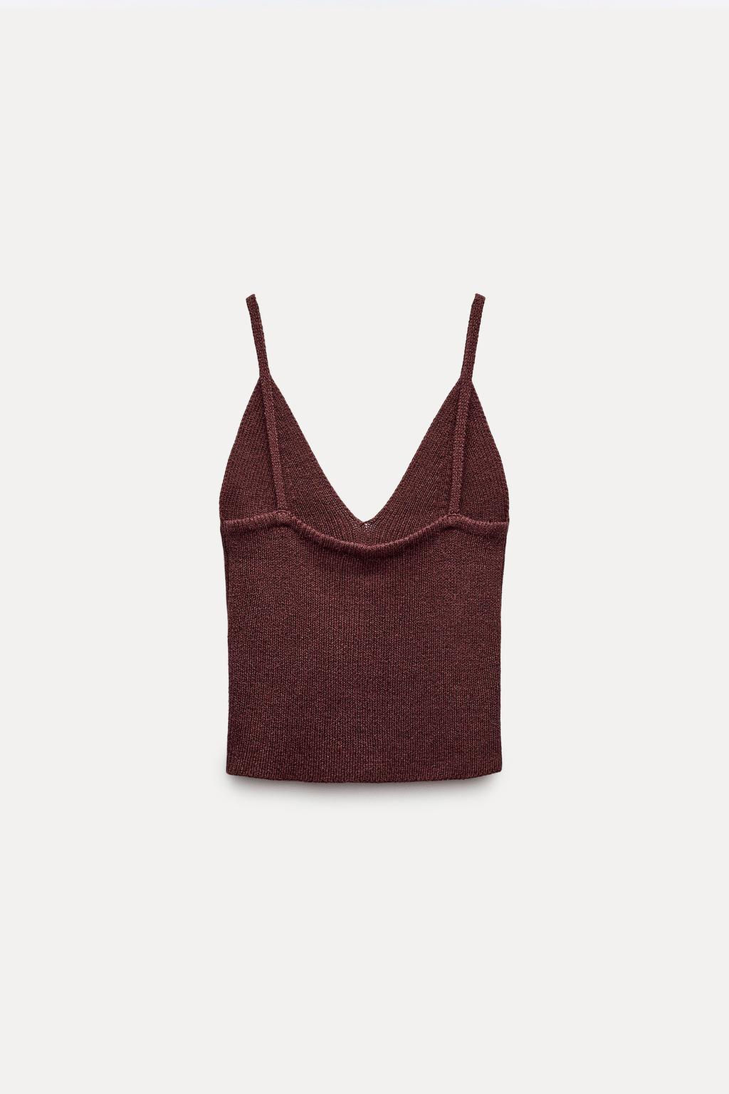 KNIT V-NECK TOP - Zara фото 7