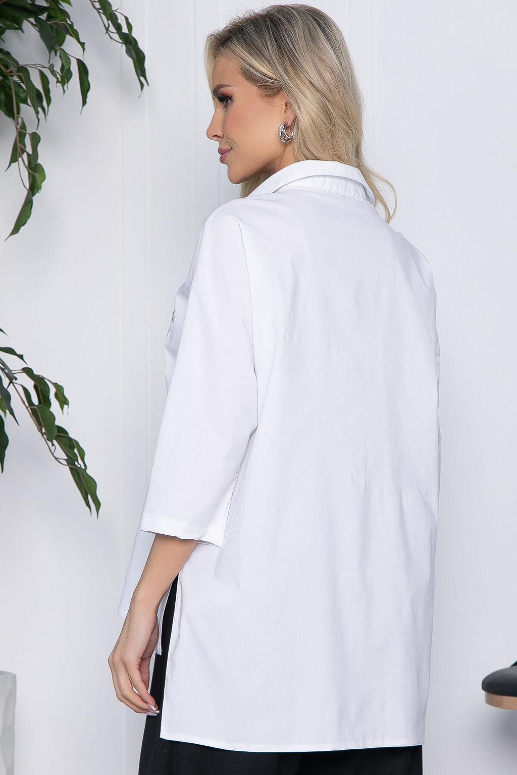 Рубашка с блестками на карманах Алтика (белая) Б10636 - Lt collection фото 9