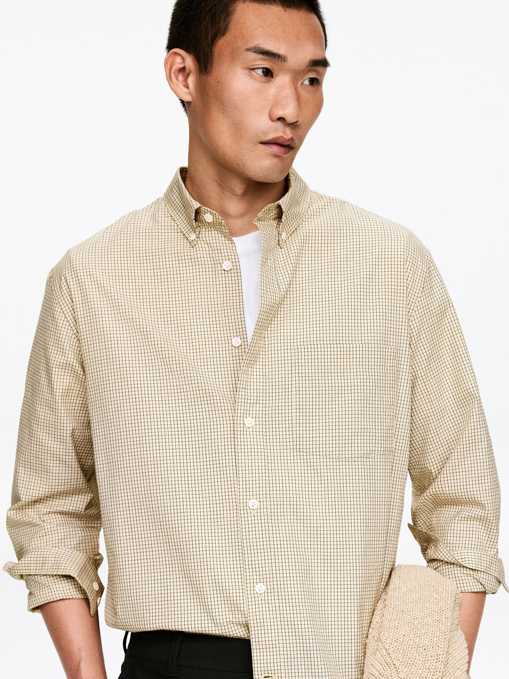 Camisa relajada de tejido microtexturizado - H&m фото 5