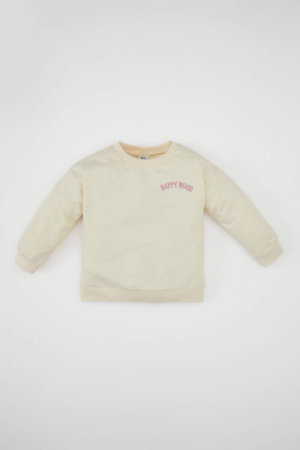 K?z Bebek Bisiklet Yaka Yaz? Bask?l? Sweatshirt - Defacto фото 2