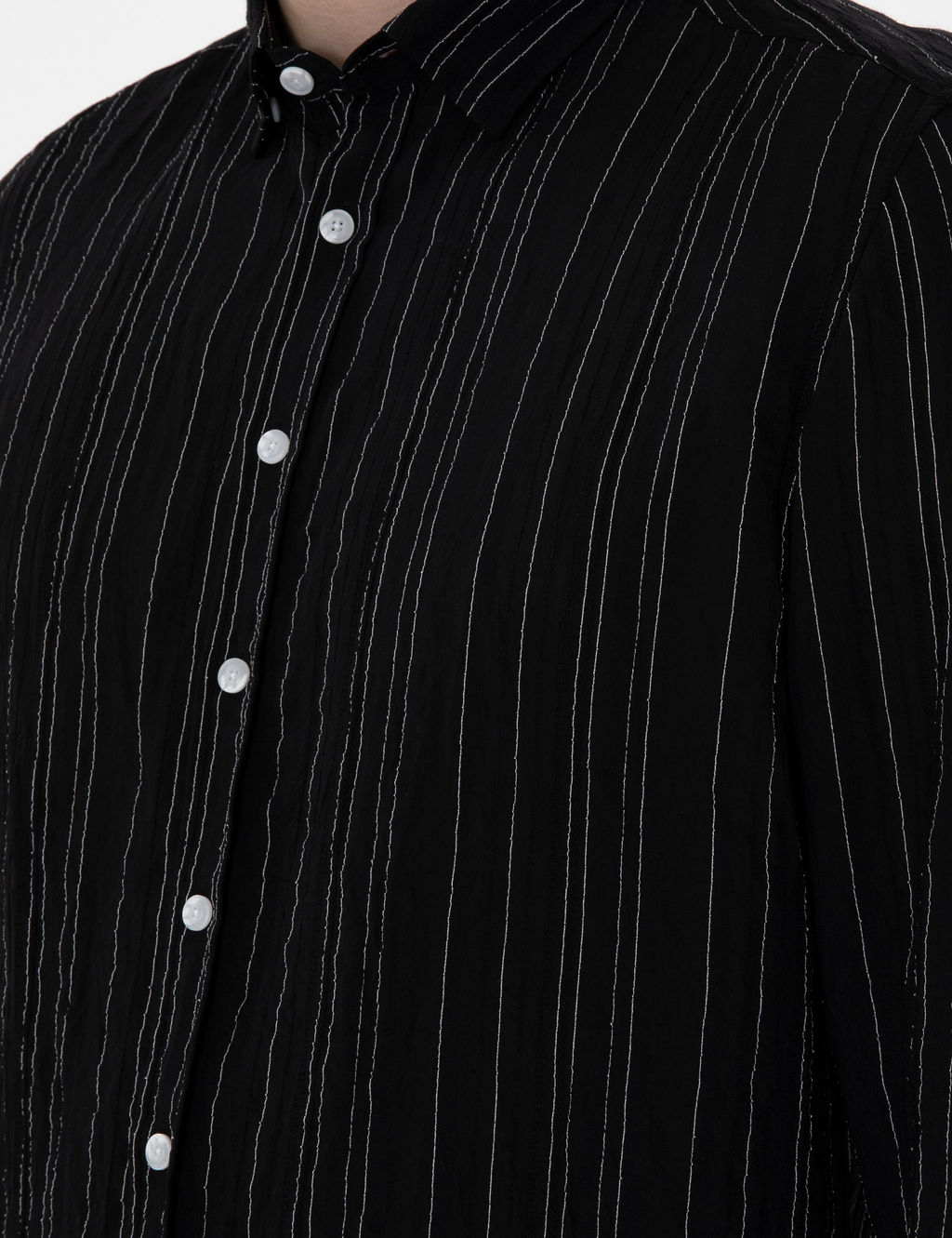Siyah Regular Fit _izgili Uzun Kollu G_mlek - Pierre cardin фото 7