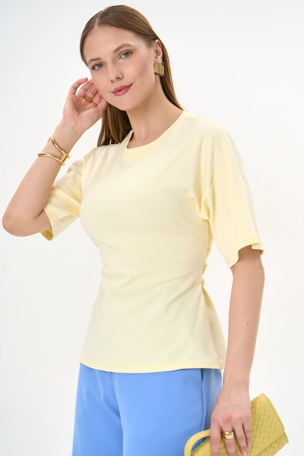 Футболка с завязками Николь (жёлтый) - Эльза фото 5