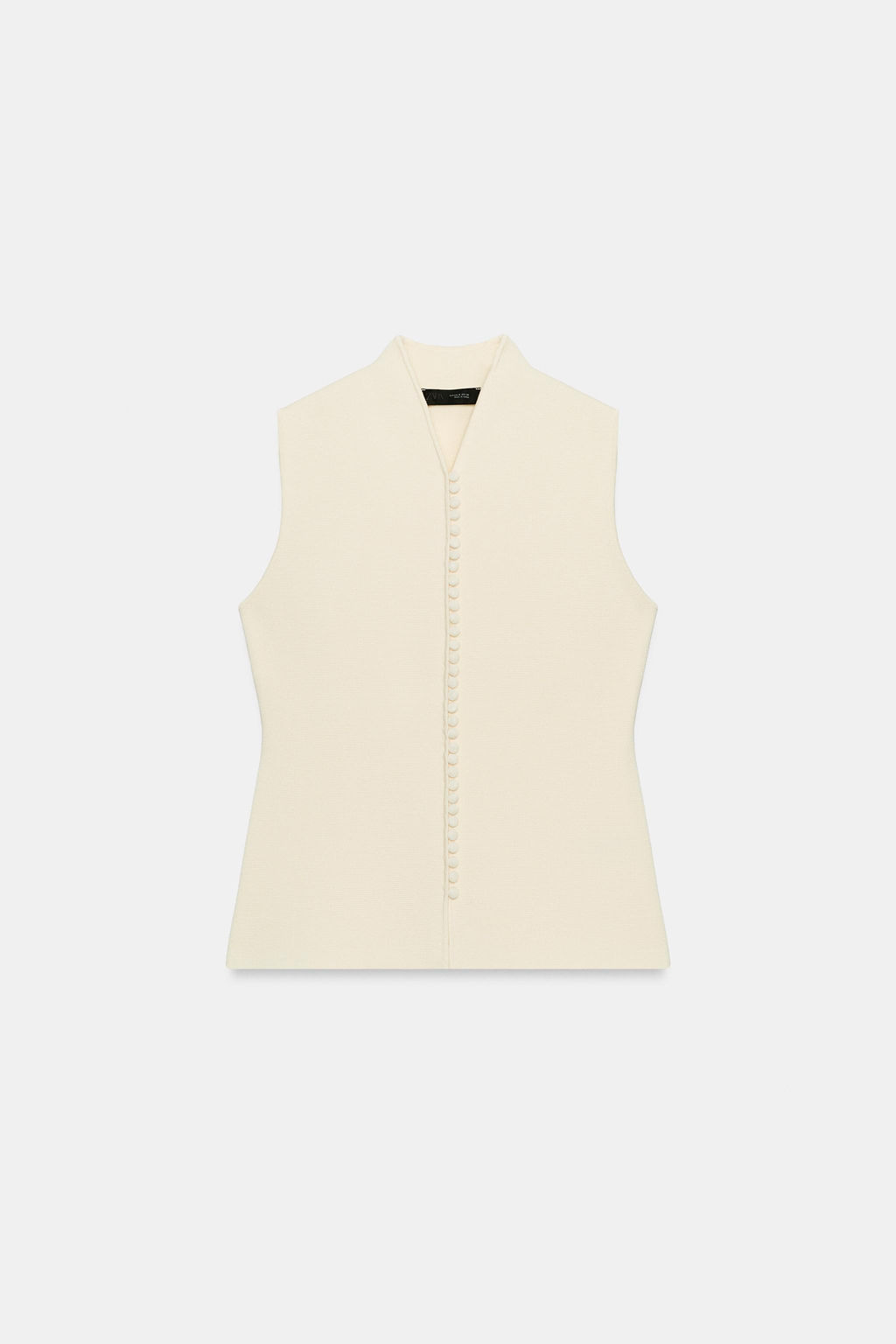 TOP CHALECO PUNTO BOTONES FORRADOS / Crudo - Zara фото 6